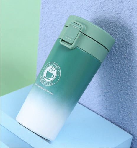 Vaso Termico Mug Para Café Té 380 Ml Acero Inoxidable Cukin Verde