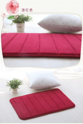 Alfombra Baño Engomado Antideslizante 60x40cm Suave Norplat - Burdeo - Lisa