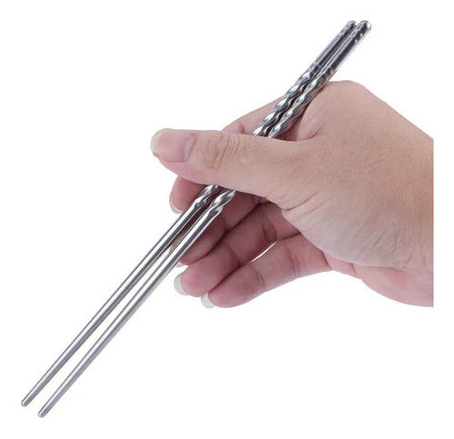 12 Palillos Chinos Acero Inoxidable 12 Palitos Sushi Norplat