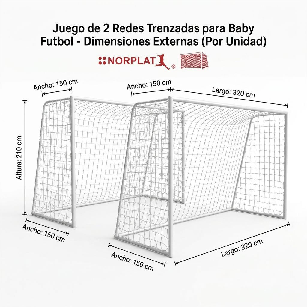 Red Baby Futbol Trenzado 24 Hilos Malla Alta Calidad