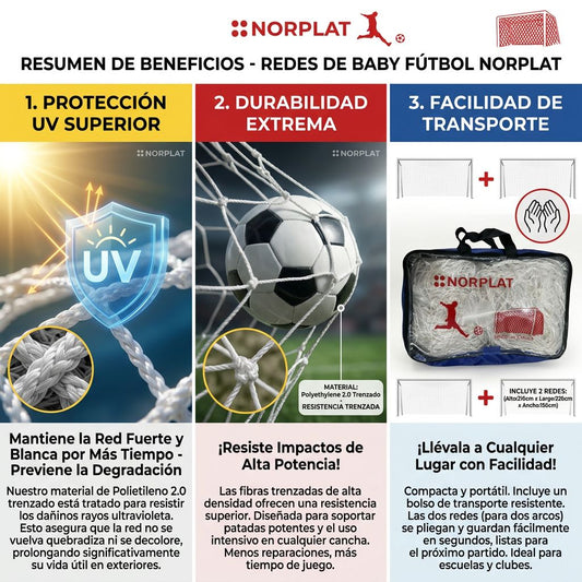 Red Baby Futbol Trenzado 24 Hilos Malla Alta Calidad