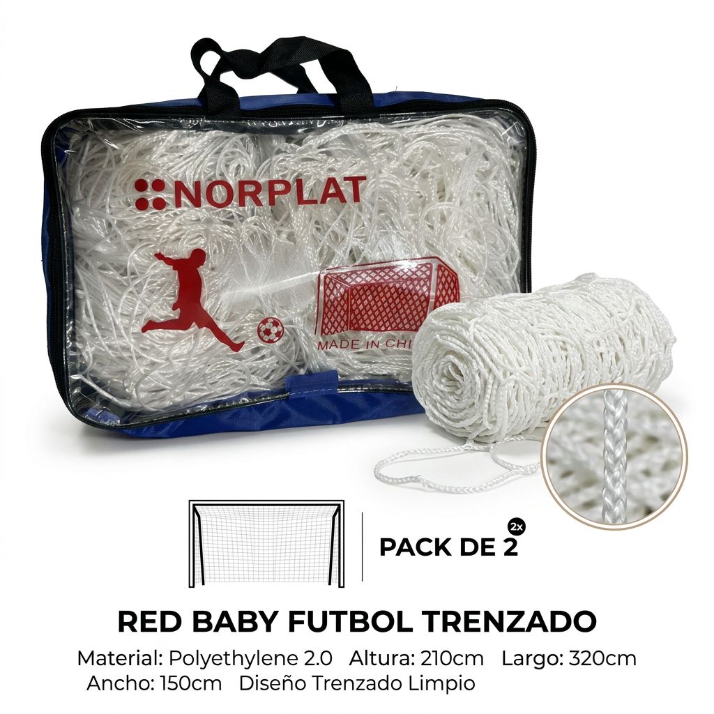 Red Baby Futbol Trenzado 24 Hilos Malla Alta Calidad